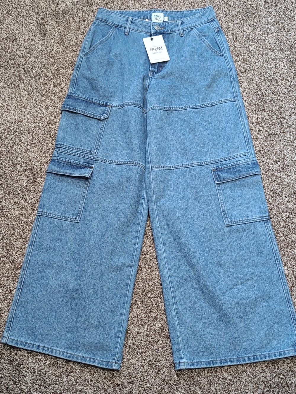 Princess Polly Cargo Jeans Wide Leg Tamba Cargo Skater Size 4 NEW